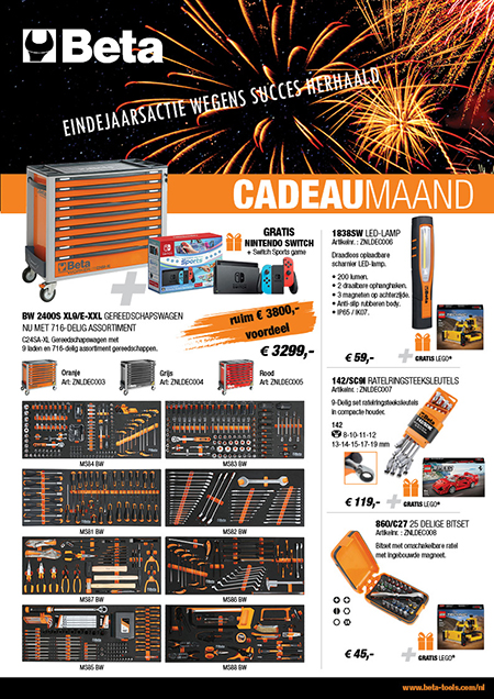 Alleen november-december 2024 spectaculaire cadeaus bij Beta Tools