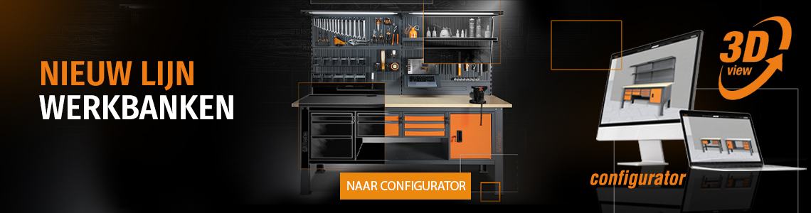 Probeer zelf de 3D configurator uit en stel je werkbank samen