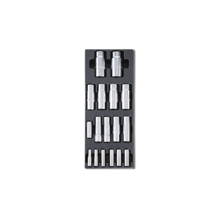 BETA 024240228 - T228 Termoformato Rigido In ABS Con Cacciaviti Beta Inox Per Viti Lama Piatta E Phillips 7 Pz T228
