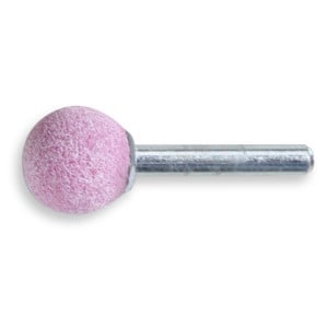 Mole abrasive con gambo, granuli abrasivi di corindone rosa con legante ceramico, forma sferica