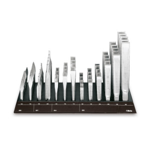 Espositore da parete con 65 utensili a percussione