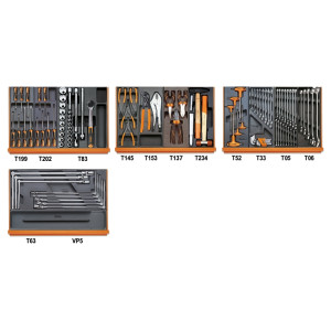 Assortimento di 102 utensili per autoriparazione in termoformato rigido in ABS