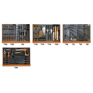 Assortimento di 104 utensili per impiego universale in termoformato rigido in ABS