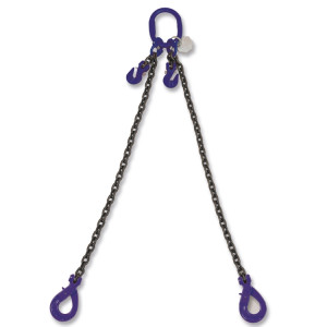 Pendente di sollevamento, gancio Self-Locking e accorciatore, catena 2 bracci, G10
