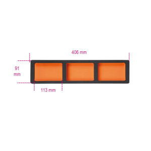 Vassoio morbido con 3 vaschette portaminuterie per cassettiere mobili C45PRO