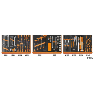 Assortimento di 90 utensili per impiego universale in vassoio morbido in EVA