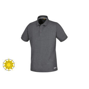 Polo work in cotone piquet 200g, con 3 bottoni, grigio melange