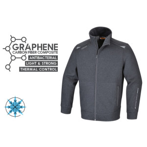 Felpa con zip lunga in graphene