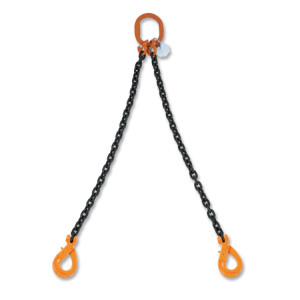 Pendente per sollevamento catena a 2 bracci, ganci Self-Locking grado 8