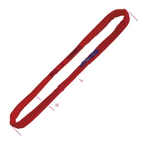 Braca per sollevamento 5t nastro ad anello continuo, rosso tessuto in poliestere ad alta tenacità (PES)