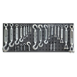 Assortimento 230 accessori per funi,  con ganci senza pannello