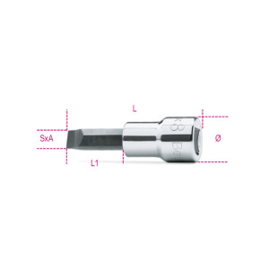 Chiavi a bussola a giravite  per viti con intaglio con attacco quadro 3/8" cromate - inserti bruniti