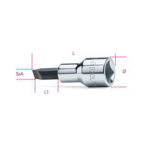 Chiavi a bussola a giravite per viti con intaglio  con attacco quadro 1/2"                cromate - inserti bruniti