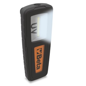 Lampa akumulatorowa ze źródłami światła białego i UV,  idealna do wykrywania przecieków
