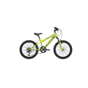 Dziecięcy rower górski Atala® 20", rama stalowa Hi-Ten Tig 20", widelec 30 mm, przerzutka RD-TY21SS 6V, hamulce aluminiowe V-brakes, onręcze aluminiowe z 36 otworami, fluorescencyjny żółty / niebieski matowy