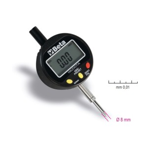Czujnik zegarowy z odczytem cyfrowym, dokładność odczytu 0,01 mm