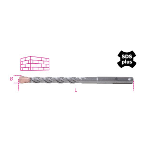 Brocas SDS Plus com veios retificados e cortantes em metal duro