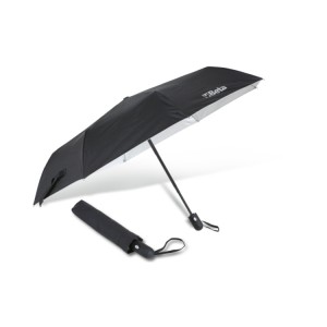 Guarda-chuva, nylon T210, 3 secções, estrutura em alumínio, preto, mecanismo automático de abertura/fecho