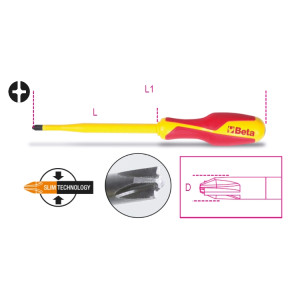 Chave combinada para parafusos de perfil com fenda + cabeça em cruz PH +