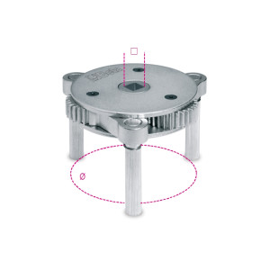 Chave de ajuste automático para filtros de óleo com 3 braços, para aperto manual direito e esquerdo