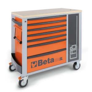 Инструментальный шкаф на колесах с семью ящиками и отделением для инструментов