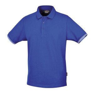 Рубашка поло на трех пуговицах, 100% хлопок, 200 г/м2, голубой цвет