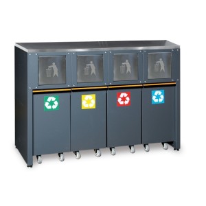 Стационарный модуль для раздельного сбора мусора, к комплекту мебели для мастерской C45PRO