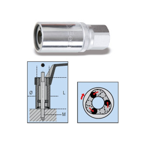 Extrator de rolo com pino com encaixe quadrado fêmea de 1/2"