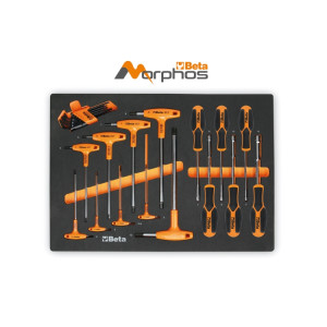 Bandeja de espuma EVA com chaves Torx®, allen e soquetes.