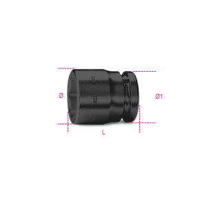 Soquete de impacto hexagonal, quadra fêmea de 3/4", série padrão, fosfatizado