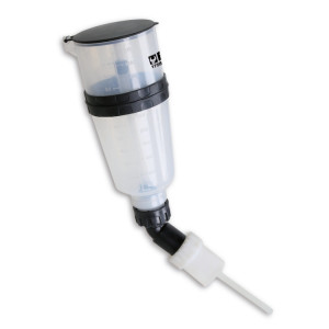Non-return funnel for AdBlue®, with 45° coupling