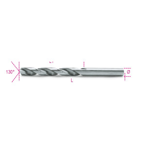 Twist drills with cylindrical shanks,  short series HSS entirely ground glossy  finishing