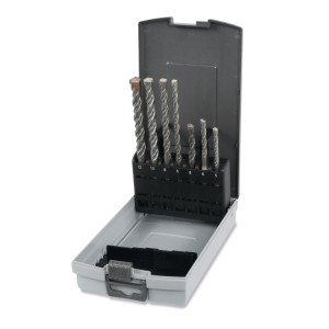 Set of 7 hammer drill bits with SDS-plus seat