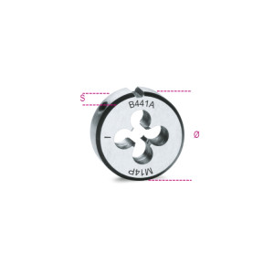Round dies, fine pitch, metric thread  made from chrome-steel