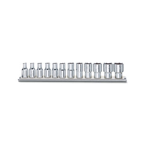 Impact sockets wrench set  female drive 1/4"  bi-hex socket, chrome-plated