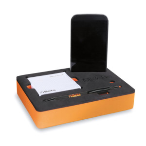 Soft foam tray with 1 pen and 2 notebooks