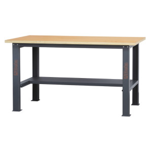 Simple workbench with wood worktop, 1.6 m long