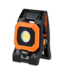 Wiederaufladbarer Klemmscheinwerfer, 4 Lichtstärken, einstellbar, USB-Aufladung.