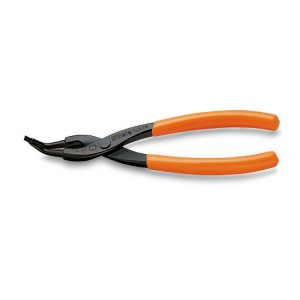 Internal circlip pliers, bent pattern,  45° PVC-coated handles
