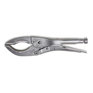 Adjustable self-locking pliers,  curved jaws