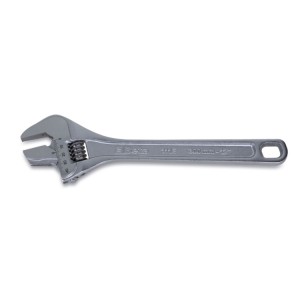 Reversible jaw adjustable wrenches with scales, chrome-plated