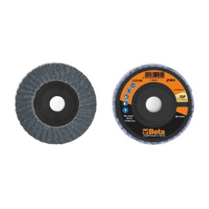 Flap discs with zirconia abrasive cloth, plastic backing pad, double flap construction