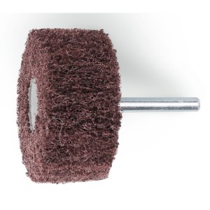 Abrasive non-woven wheels, shaft-mounted,  corundum synthetic fibre fabric
