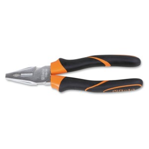 Combination pliers bright chrome-plated,  bi-material handles