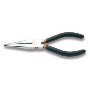 Extra-long needle knurled nose pliers, chrome-plated, slip-proof double layer PVC coated handles