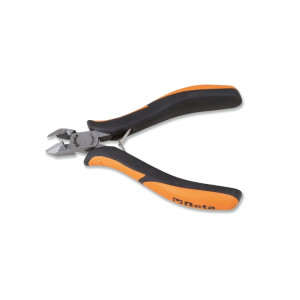 End flush long oblique cutting nippers  bi-material handles