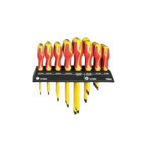 Wall-mounted display with 40 screwdrivers
