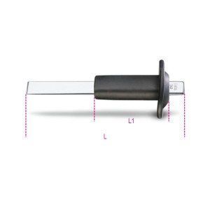 Extra flat chisel with straight cutter  with hand guard