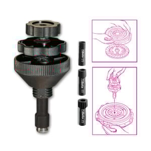 Universal clutch aligner complete  with 3 expansion mandrels
