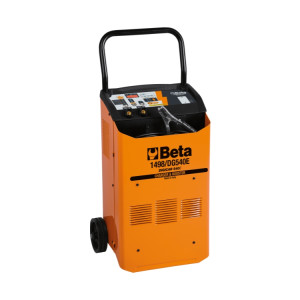 Electronic battery charger / starter, 12/24 V, wheeled